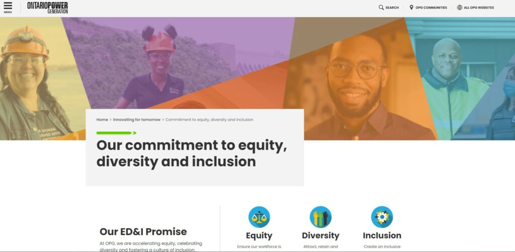 Our commitments in action  Equity, diversity & inclusion – OPG